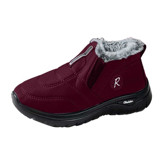 Gyexs Snow Boots for Women on Winter Warm Shoes Fashion Orthopedic Sneakers Lined Ankle Booties, Red, Size 6.5
