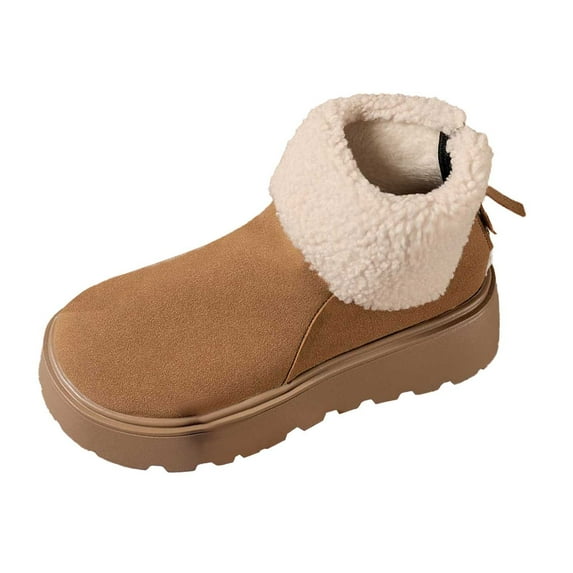 Gyexs Snow Boots for Women Tall, Winter Shoes Women, Breathable, Speed Laces, Rain, Steel Toe, Outerwear, Brown, Size 6.5