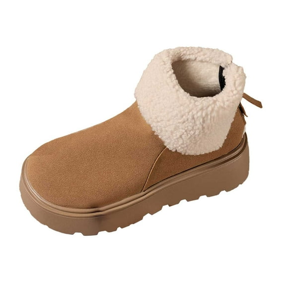 Gyexs Snow Boots for Women Tall, Winter Shoes Women, Breathable, Speed Laces, Rain, Steel Toe, Outerwear, Brown, Size 6.5