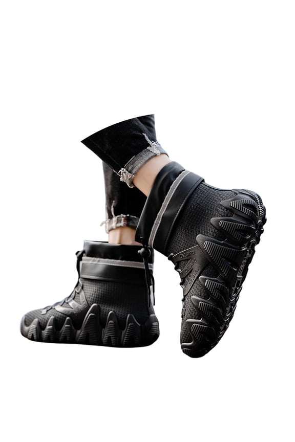 Snow Boots for Women Tall, Womens Winter Shoes Dressy Casual, Insulated, Snap, Rain, Aluminum Toe, Men's Fashion, Black, Size 7.5