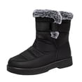 thumbnail image 1 of Gyexs Snow Boots for Women Waterproof, Winter Shoes for Women 2025 Boots, Cushioned, Hook & Loop, Hiking, Steel Toe, Outerwear, Black, Size 6.5, 1 of 8