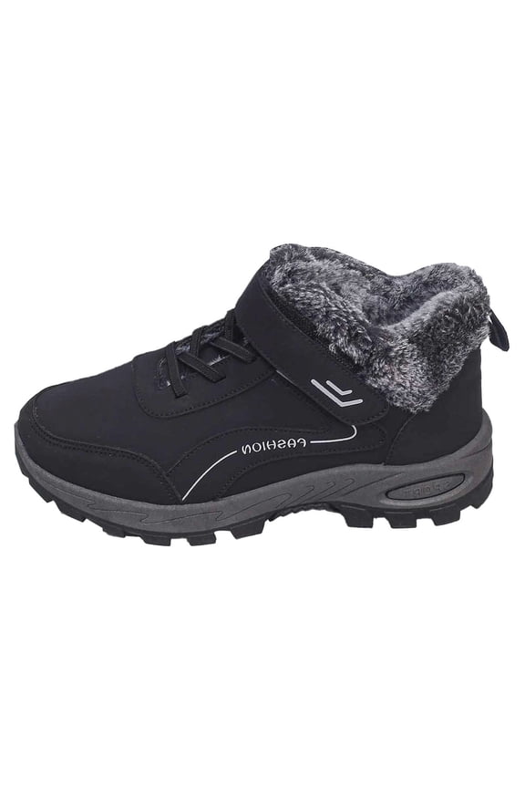 Snow Boots for Women Waterproof, Winter Shoes for Women 2025 Dressy, Cushioned, Buckle, Rain, Moc Toe, Outerwear, Black, Size 9
