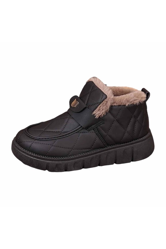 Snow Boots for Women Wide Width Winter Shoes for Men Soft Sole Thickened Warm Boots for Cold Weather Z01 Black Size 6.5