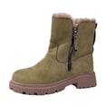 thumbnail image 1 of Gyexs Snow Boots for Women Wide Width, Winter Shoes for Women, Orthotic Technology, Button, Rain, Steel Toe, Women's Fashion, Army Green, Size 7, 1 of 8