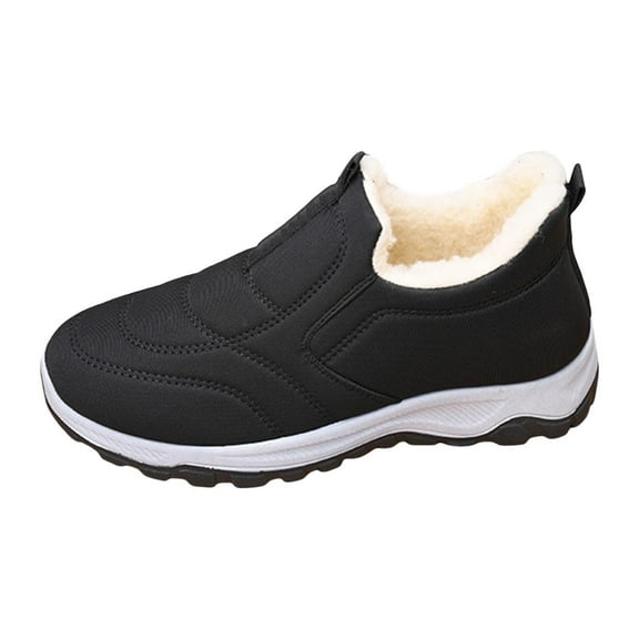 Gyexs Snow Boots for Women Wide, Winter Shoes Women Boots, Adjustable, Snap, Hiking, Bump Toe, Winter Clothes, Black, Size 6