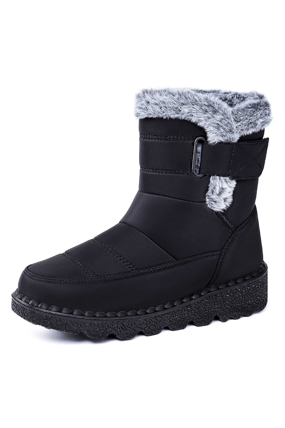 Snow Boots for Women Wide, Winter Shoes Women Dressy, Static Dissipative, Bungee, Western, Split Toe, Women's Fashion, Black, Size 5.5