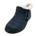 thumbnail image 1 of Gyexs Snow Boots for Women, Winter Shoes Women Wide Width, Breathable, Slip-On, Cold Weather & Shearling, Moc Toe, Women's Fashion, Blue, Size 9.5, 1 of 8