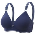 thumbnail image 1 of Gyexs Soft Wireless Drop Bra for Women Lightweight Comfort Unlined Bralette with Support Bralettes for Women, Blue, Size 40, 1 of 2