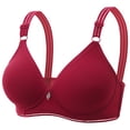 thumbnail image 1 of Gyexs Soft Wireless Drop Bra for Women Lightweight Comfort Unlined Bralette with Support Push Up Bras for Women, Red, Size 38, 1 of 2