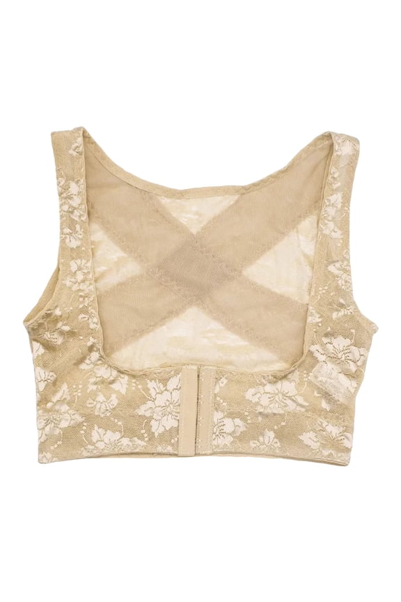 Sports Bras for Women Bust Lifting Push Up Bra with Lace Corset Design for Enhanced Shape, Beige, Size M