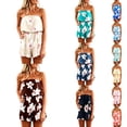 thumbnail image 1 of Gyexs Strapless Jumpsuits for Women Boho Floral Summer Casual Rompers 2026 Beach Vacation Clothes, Brown Size S, 1 of 5