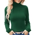 thumbnail image 1 of Gyexs Sweaters for Women Soft Turtleneck Long Sleeve Wool Sweater Solid Lightweight Knit Pullover Tops Christmas Sweater, Green, Size One Size, 1 of 5
