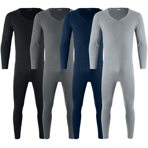 Gyexs Thermal Underwear for Men - Long Johns for Men Thermal Pants, Fleece Lined Warm Leggings Two Piece Sets, Dark Gray, Size L