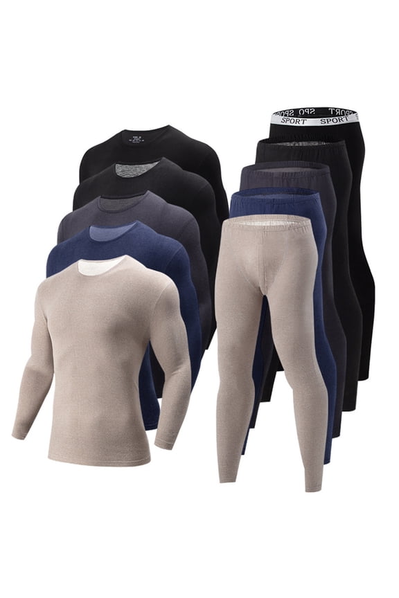 Thermal Underwear for Men - Long Johns for Women Thermal Cotton, Base Layer Pajamas Pants Winter Clothing, Black, Size S