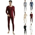 thumbnail image 1 of Gyexs Thermal Underwear for Men - Thermal Underwear for Women Skiing, Lightweight Long Sleeve Tops Two Piece Sets, Black, Size XXXL, 1 of 8