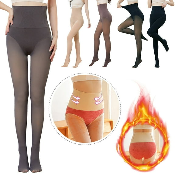 Gyexs Thermal Winter Tights for Women, Fleece Lined Opaque High Waisted Leggings, Thick and Warm for the Cold Season (#01 C, Size One Size)