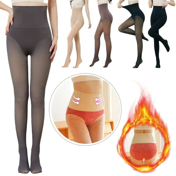 Gyexs Thermal Winter Tights for Women, Fleece Lined Opaque High Waisted Leggings, Thick and Warm for the Cold Season (#02 C, Size One Size)