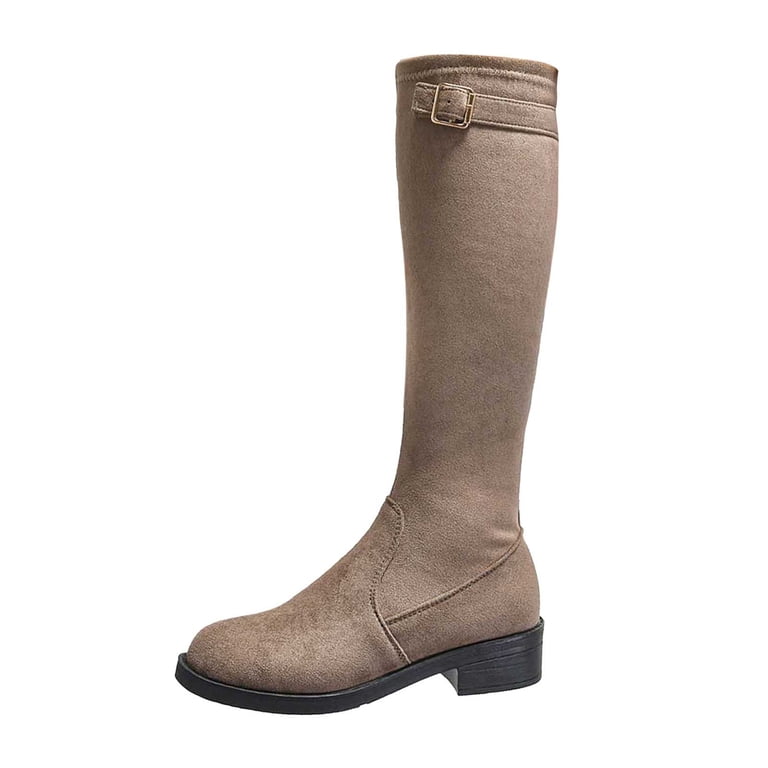 Gyexs Thigh High Flat Boots for Women Mid Calf Over the Knee