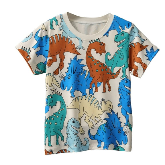 Gyexs Toddler Boys Shirts Size 7-8 Toddler Boy Shirts Summer Clothing Short Sleeved Graphic Tee Soft and Comfortable Tees Shirt (Child, Light Gray, 7-8 Years)
