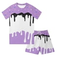 thumbnail image 1 of Gyexs Toddler Boys Shorts Set Ice Cream T-Shirt and Athletic Short Summer Kids Casual Outfit Sets 2-14Y Purple, 7-8 Years, 1 of 3