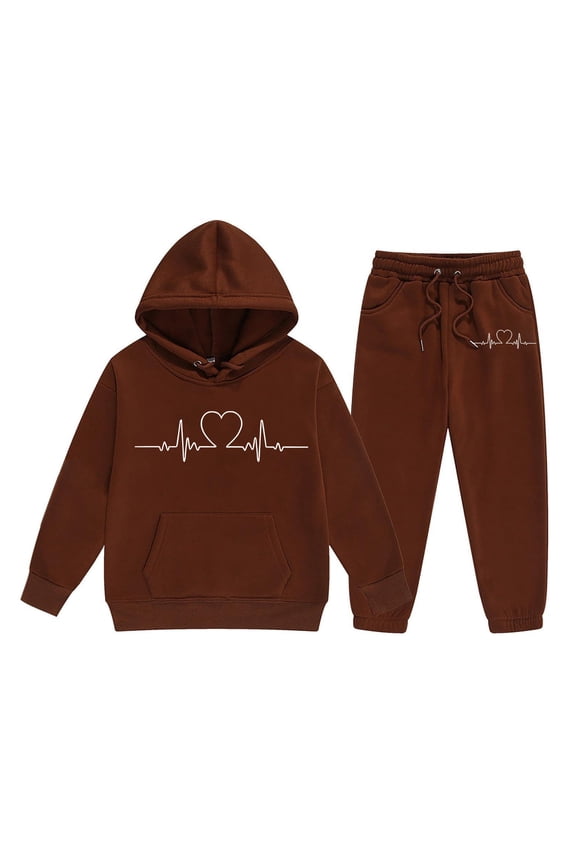Toddler Girls Clothes Size 2-3 Years Fall Winter Outfits, With/wiithout Drawstring Sweatsuit Outfit (Brown, 2-3 Years)