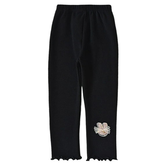 Gyexs Toddler Girls Thermal Pants Size 7-8 Basic Solid Footless Tights Dancewear Solid Color Cotton Footless Leggings (Black, 7-8 Years)