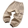 thumbnail image 1 of Gyexs Toddler Hiking Pants Elastic Waistband Jeans Back To School Clothes Parachute Pants for Boys Girls Sportswear (Khaki, 160), 1 of 4