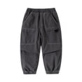 thumbnail image 1 of Gyexs Toddler Little Boys Drawstring Jogger Cargo Pants with Side Pockets Fall Winter Clothes, 1 of 3