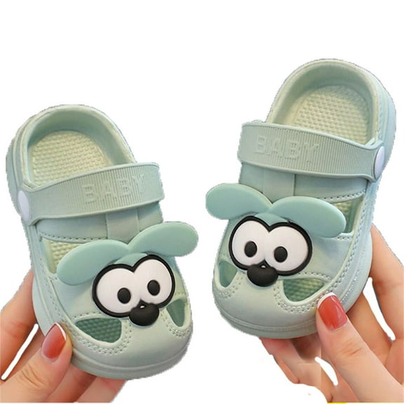 Gyexs Toddlers Boys & Girls Clogs 9.5-10 Years Cute Animals Design Kids Platform Sandals for Shower and Beach Wear Green