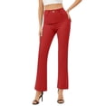 thumbnail image 1 of Gyexs Travel Pants Women Plus Size Petite Low Rise Palazzo Track Pant Loose Fit Trousers with Pockets, Red, Size XXL, 1 of 8