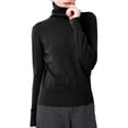 thumbnail image 1 of Gyexs Turtleneck Sweater for Women Fall Winter Long Sleeve Casual Soft Knitted Tops Work Trendy Outfits A01 Black & Size L, 1 of 3