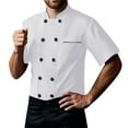 thumbnail image 1 of Gyexs Unisex Chef Coat Men Stretch Lightweight Chef Jacket Soft Chef Coat Short Sleeve Chef Shirt Uniform for Kitchen, Restaurant White, Size S, 1 of 4