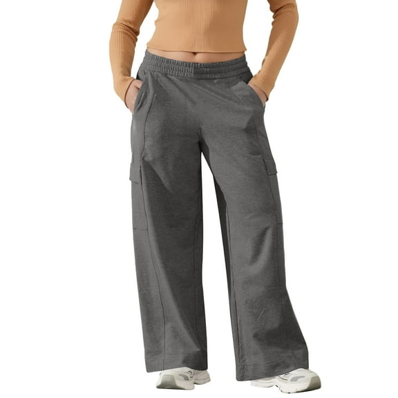Gyexs Wide Leg Sweatpants Women Loose Stretch Dress Work Sweatpants Loose Fit Trousers with Drawstring, GY2, Size M
