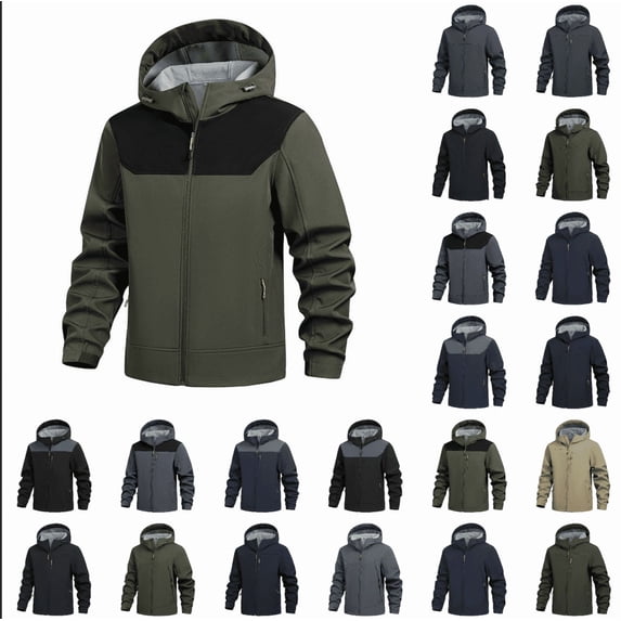 Gyexs Windbreaker Jackets for Men Lightweight Softshell Fall Winter Jacket Lined Waterproof Outerwear Coat Raincoat, Black, Size M