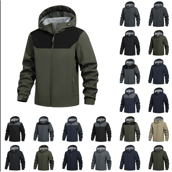 Gyexs Winter Jackets for Men Fleece Lined Lightweight Softshell Windbreaker Jacket Men's Outerwear Coat, Grey, Size XXXL