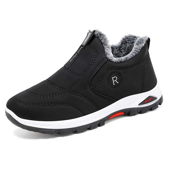 Gyexs Winter Shoes Women Warm Lined on Ankle Snow Boots Comfortable Waterproof Outdoor Shoes, Z01 Black, Size 8