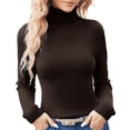 thumbnail image 1 of Gyexs Winter Sweaters for Women Soft Turtleneck Long Sleeve Wool Sweater Wool Base Layer Sweater Pullover Tops Halloween Sweater, Coffee, Size One Size, 1 of 5