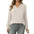 thumbnail image 1 of Gyexs Winter Sweaters for Women Soft Turtleneck Long Sleeve Wool Sweater Business Casual Work Blouses Christmas Sweater, Beige, Size XL, 1 of 8