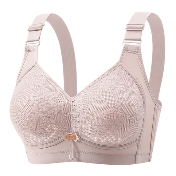 Gyexs Women Casual Adjustable Breathable Top Bra Underwear Comfortable Support Without Steel Ring, Grey, Size 44