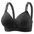 thumbnail image 1 of Gyexs Women Casual Striped Bralette Comfortable Breathable Non Padded Wireless Adjustable Everyday Bra, Black, Size 46, 1 of 8