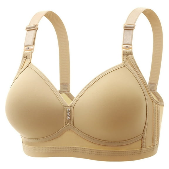 Gyexs Women Fashion Casual Breathable Tube Top Bra Underwear Wireless Comfort Support Everyday Wear, Khaki, Size 38