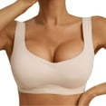 thumbnail image 1 of Gyexs Women's Comfortable Supportive Bras Seamless Underwear Full Coverage Wireless T-Shirt Bra Bras for Older Women, Beige, Size XL, 1 of 8