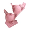 thumbnail image 1 of Gyexs Women's Embroidered Push Up Underwire Bra Delicate Breathable Support Comfortable Everyday T-Shirt Lingerie, Pink, Size 34, 1 of 3