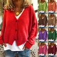 thumbnail image 1 of Gyexs Women's Floral Knit Sweaters Cardigan Fall Winter Button Down Open Front Casual Flower Embroidered Cropped Sweaters (Red, Size XXL), 1 of 3