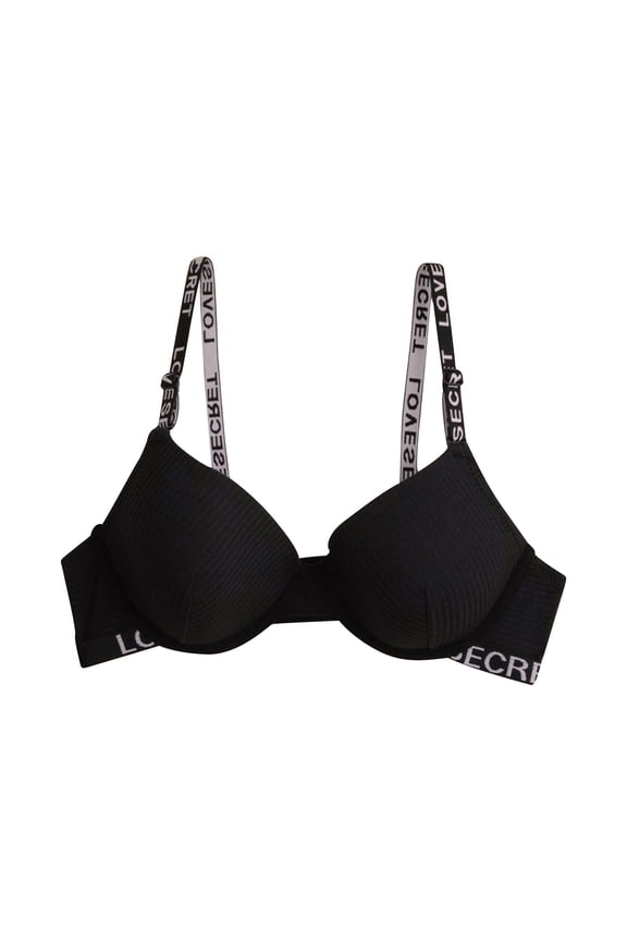 Women's Front Buckle Lace Trim Wireless Movement Seamless Adjustable Yoga Sleep Support Bra, Black, Size XXL