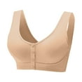 thumbnail image 1 of Gyexs Women's Front Closure Bra Comfortable Tank Top Style Soft Cup Wireless Support for Mature Age, Beige, Size XXL, 1 of 4