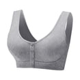 thumbnail image 1 of Gyexs Women's Front Closure Bra Comfortable Tank Top Style Soft Cup Wireless Support for Mature Age, Grey, Size XXL, 1 of 4