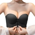 thumbnail image 1 of Gyexs Women's Front Closure Bra with Non- and Strapless Design Front Closure Womens Seamless Comfortable Bandeau Pushup Bra #Black, 1 of 3