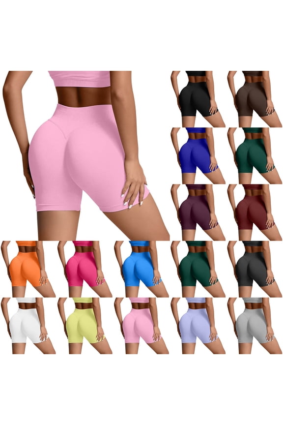 Women's High Waisted Biker Shorts - Spandex Yoga, Workout, Cycling, Volleyball, Dance | Athletic Booty Shorts RD1, Size S