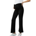 thumbnail image 1 of Gyexs Women's Maternity Pants Flare Leggings Stretchy Comfy Pregnancy Trousers Casual Pregnancy Workout Pants with Pockets (Black, L), 1 of 5